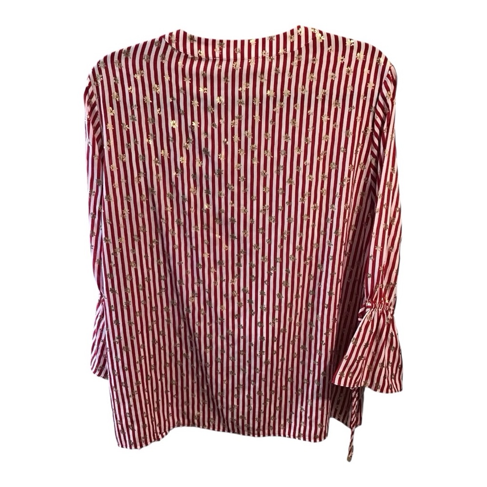 MICHAEL Michael Kors Blouse with Bell Sleeves and Tie Front - Picture 4 of 8